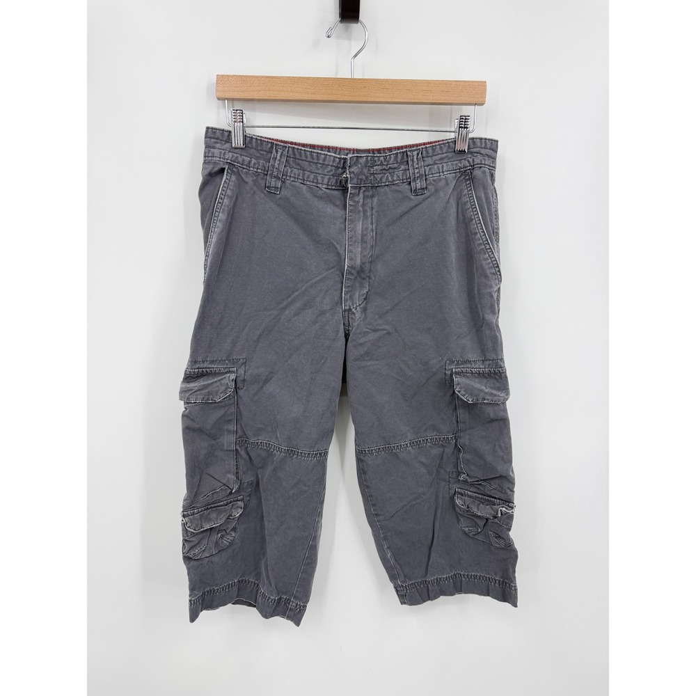 Cargo Supply Utility Cargo Shorts Mens 32 Gray Cotton Multi Pocket Gorpcore
